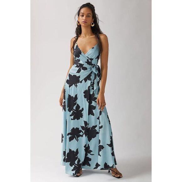 New Anthropologie x HUTCH Floral Wrap Maxi Dress size Small